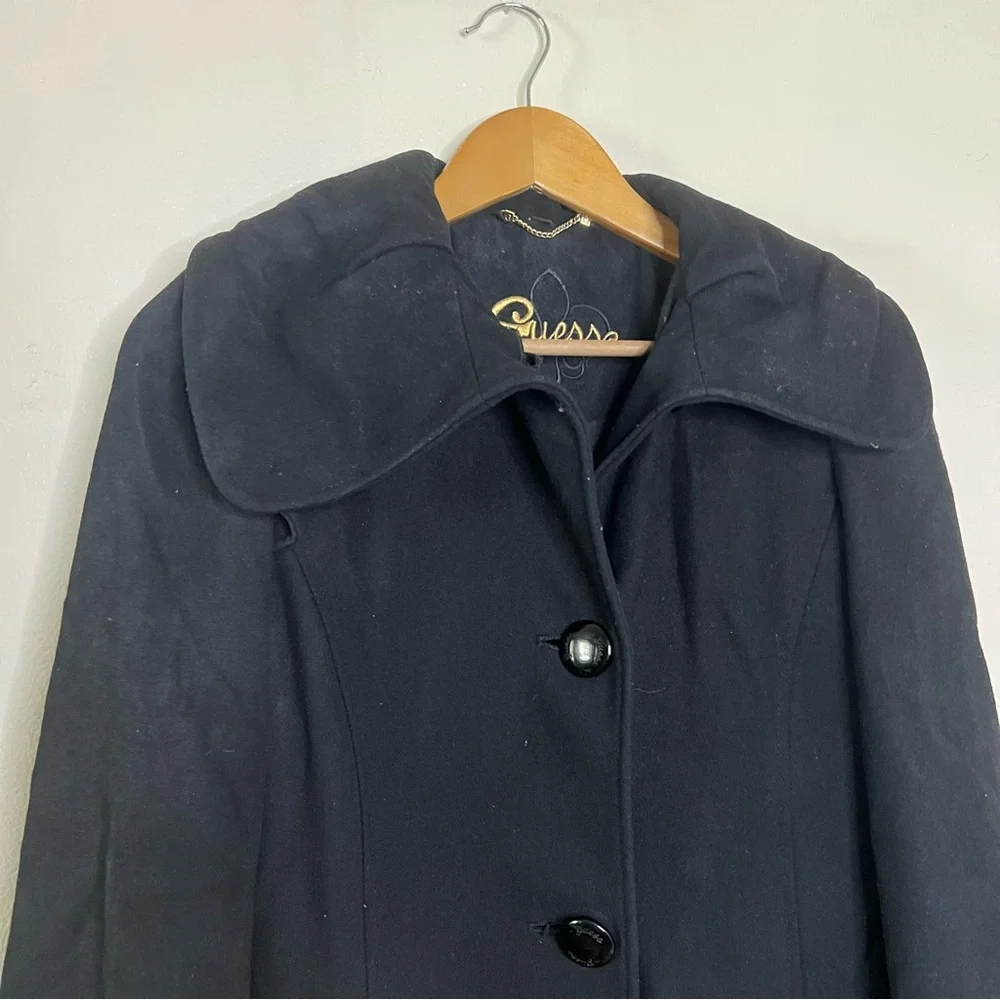 Guess Classic Black Pea Coat - Picture 3 of 14